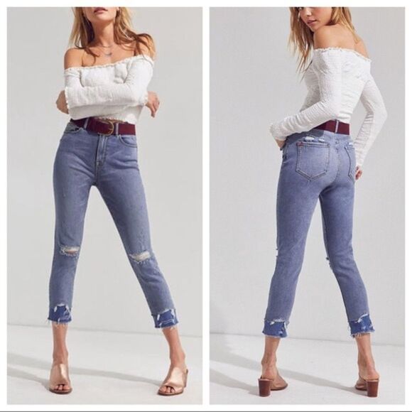 🏷️ 5 for $25 - BDG Twig Crop High Rise Skinny Jean Double Vision - Picture 1 of 6